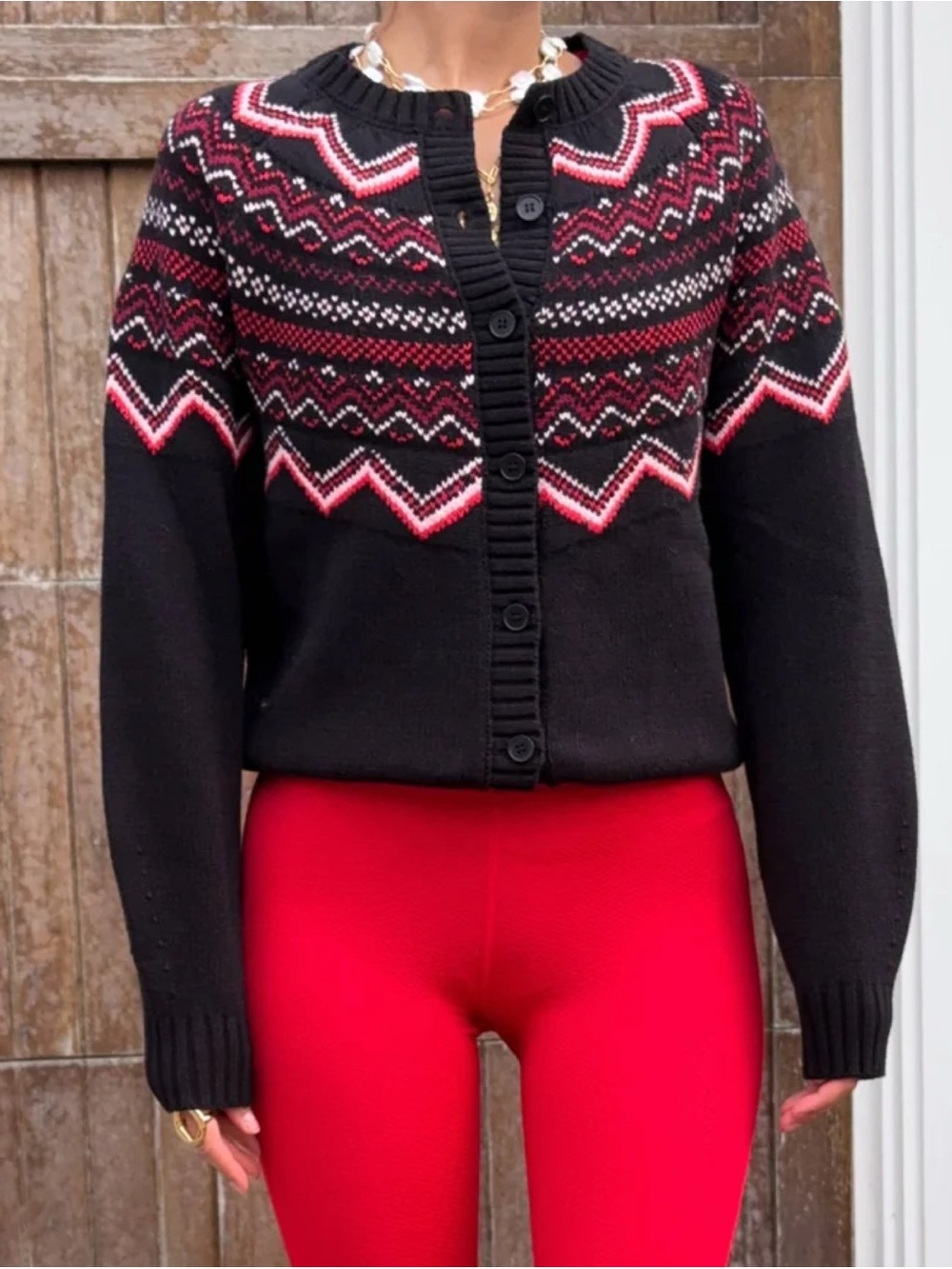 Beach Riot X Anthropologie Zig-Zag Cardigan Sweater Small